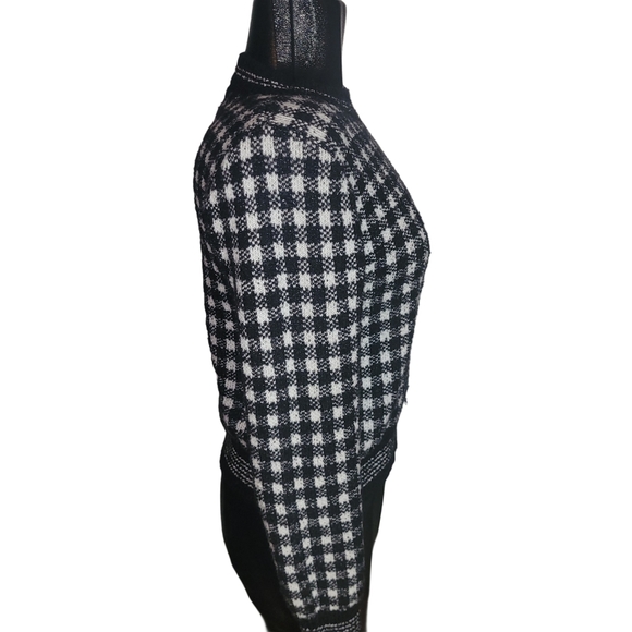 Philosophy Black & White Plaid Check Sweater M - Picture 4 of 7